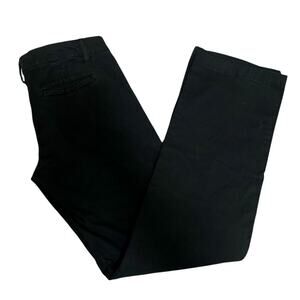 Aeropostale Women's Classic Twill Pants 8 Long Black Cotton Stretch Blend Office